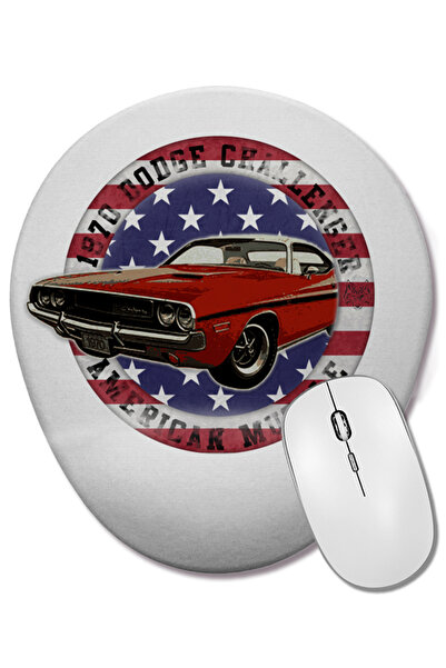 BASKI DÜNYASI Mouse Pad oval Dodge Challenger cu suport pentru încheietura mâ...
