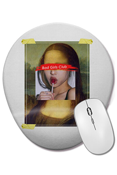 BASKI DÜNYASI Οβάλ ποντίκι με υποστήριξη καρπού Bad Girls Club Monalisa