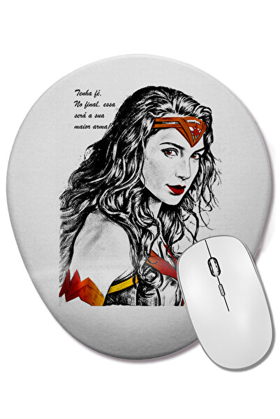 BASKI DÜNYASI Mouse Pad oval Wonder Woman cu suport pentru încheietura mâinii