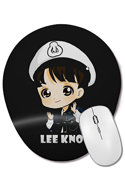 BASKI DÜNYASI Mouse Pad oval Stray Kids Lee Know Chibi cu suport pentru încheietura mâinii