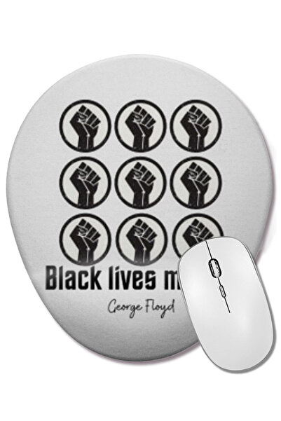 BASKI DÜNYASI Black Lives Matter Джордж Флойд 2022 Овална подложка за мишка с...
