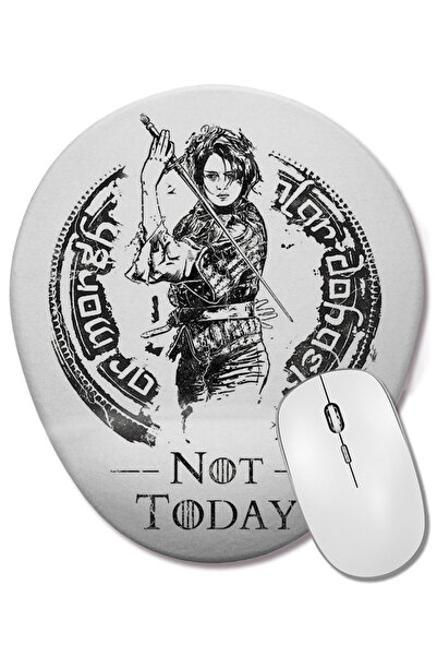 BASKI DÜNYASI Game Of Thrones Valar Morghulis Not Today Mouse Pad oval cu sup...