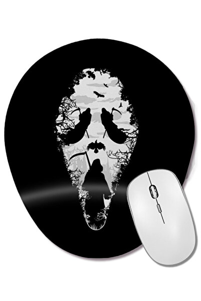 BASKI DÜNYASI Scream Reaper Mask Mouse Pad oval cu suport pentru încheietura ...