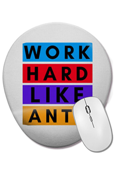 BASKI DÜNYASI Lucrați cu zel ca furnicile Mouse pad oval cu suport pentru încheietura mâinii