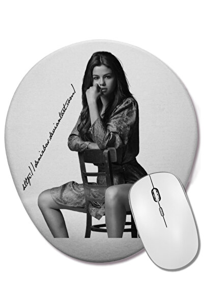 BASKI DÜNYASI Selena Gomez 03 Mouse Pad oval cu suport pentru încheietura mâinii