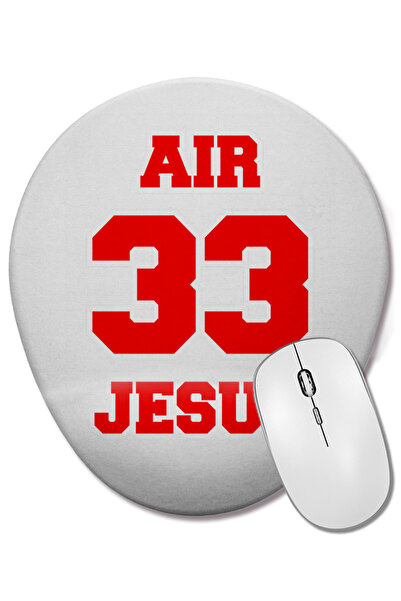 BASKI DÜNYASI Mouse Pad oval Air Jesus 03 cu suport pentru încheietura mâinii
