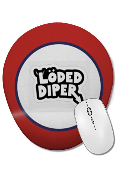 BASKI DÜNYASI Mouse Pad oval Loaded Diaper LOGO cu suport pentru încheietura ...