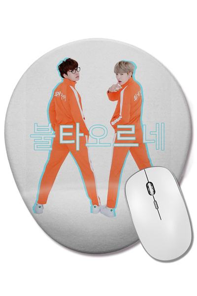 BASKI DÜNYASI Mouse Pad oval Bts Suga Jhope cu suport pentru încheietura mâinii