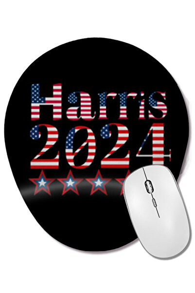 BASKI DÜNYASI Mouse Pad oval Kamala Harris 2024 cu suport pentru încheietura ...