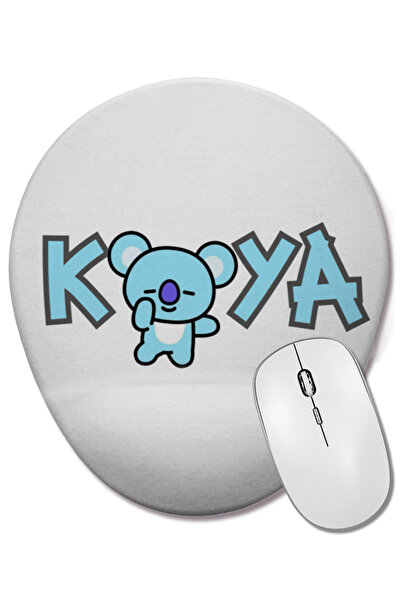 BASKI DÜNYASI Mouse Pad oval Bt21 Koya Bts cu suport pentru încheietura mâinii
