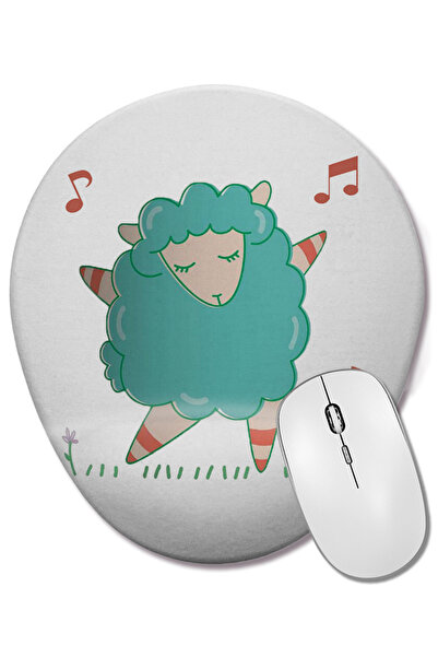 BASKI DÜNYASI Χαρούμενο οβάλ ποντίκι με στήριγμα καρπού αρνιού