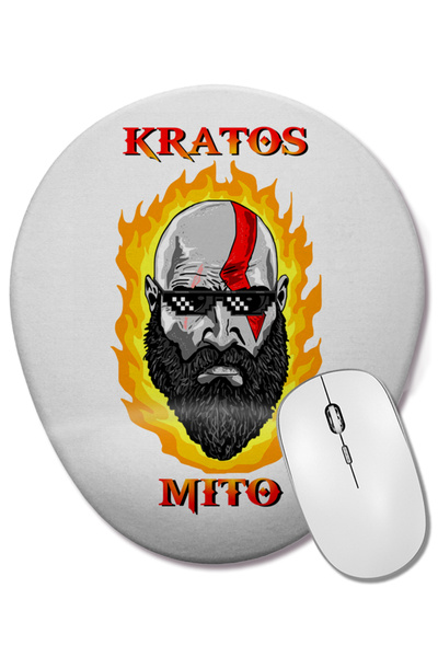 BASKI DÜNYASI Mouse Pad oval Kratos Mito cu suport pentru încheietura mâinii