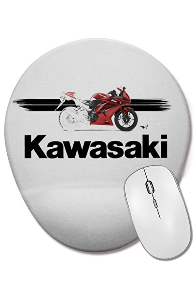 BASKI DÜNYASI Mouse Pad oval Kawasaki Enduro Offroad cu suport pentru încheietura mâinii
