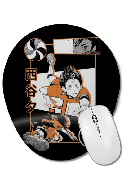 BASKI DÜNYASI Οβάλ ποντίκι ποντικοπολιτείας με στήριγμα καρπού Haikyuu Nishinoya