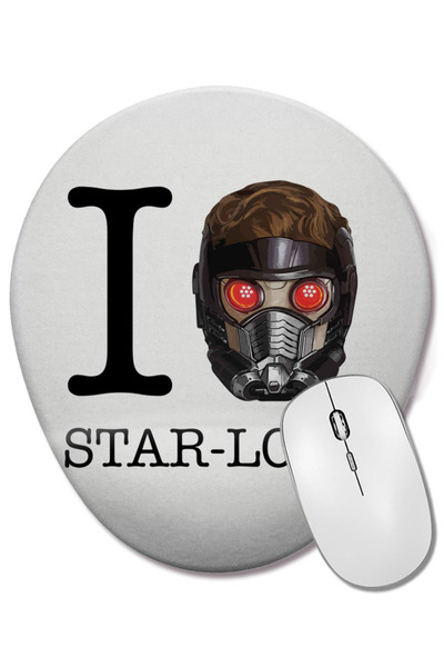 BASKI DÜNYASI Mouse Pad oval cu suport pentru încheietura mâinii I Love Star ...