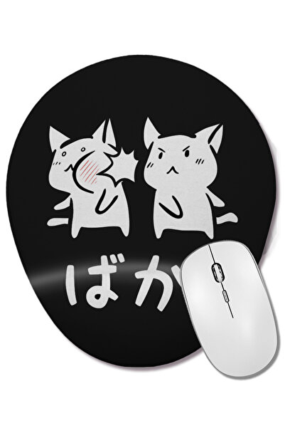 BASKI DÜNYASI Οβάλ ποντίκι με υποστήριξη καρπού Kawaii Neko Baka Anime