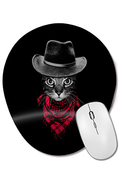 BASKI DÜNYASI Mouse Pad oval Pilot pisică Pilot Cat Design cu suport pentru încheietura mâinii