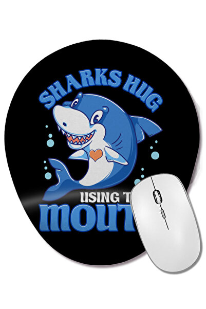 BASKI DÜNYASI Rechinii îmbrățișează folosind gura lor. Covoraș de mouse oval ...