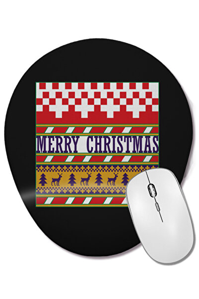 BASKI DÜNYASI Crăciun Fericit Anul Nou Concept Mouse Pad oval cu suport pentr...
