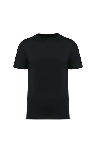 LACKH Чоловіча мода Чорна пряма футболка, зручна для літа, швидко сохне, з короткими рукавами, еластична тканина