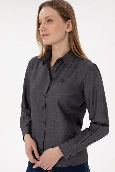 U.S. Polo Assn. Women's Anthracite Long Sleeve Basic Shirt 50297002 -Vr006