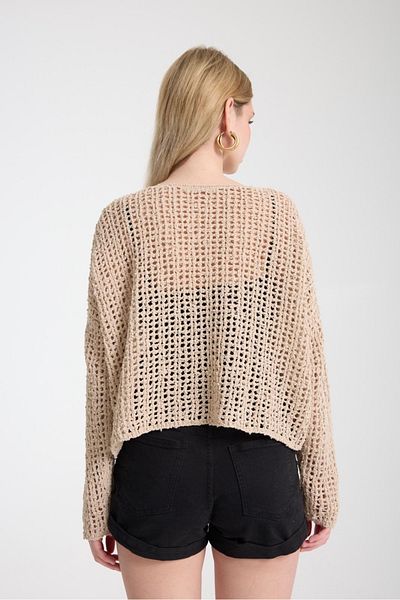 Su Moda Îmbrăcăminte pentru femei Bluză din plasă Îmbrăcăminte de primăvară Bumbac cu mânecă lungă Tricotaj confortabile Pulover tricotat