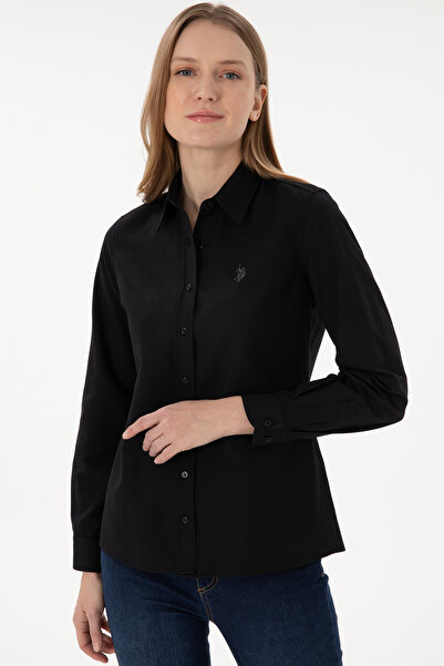 U.S. Polo Assn. Kadın Siyah Uzun Kollu Basic Gömlek 50297002-VR046