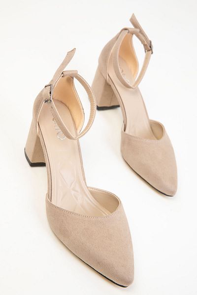 SOHO Klassische Damenschuhe mit Absatz aus Wildleder in Nude 16823