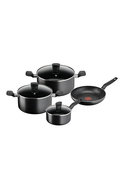 TEFAL Dark Stone | 7 pc set | Non-stick Cookware | Safe coating | B491