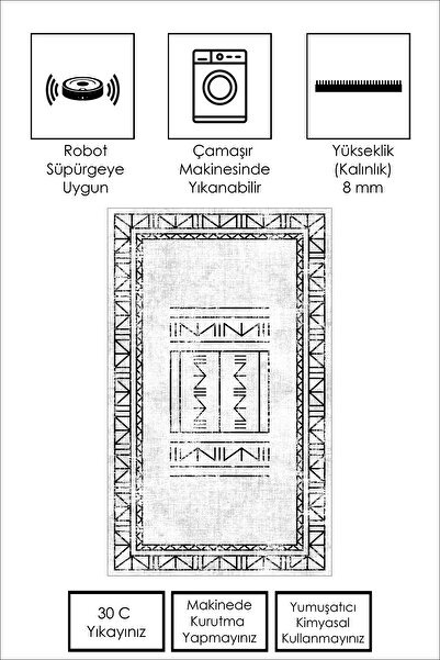 West Home Stain Resistant Modern Cut Kitchen Runner with Washable and Non-Slip Base - Carpet Runner