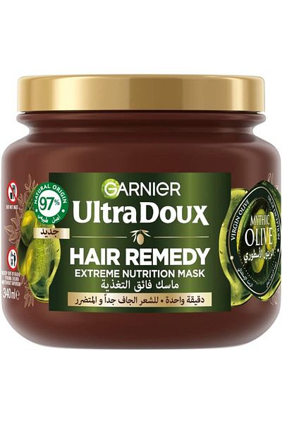 Garnier قناع غارنييه ألترا دوكس للعناية بالشعر الجاف بخلاصة الزيتون الأسطوري 340 مل
