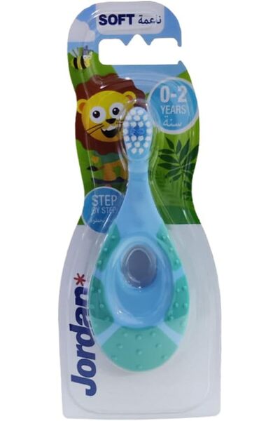 JORDAN فرشاة أسنان جوردان ستيب 1 للأطفال، من عمر 0 إلى 2 سنة، شعيرات ناعمة، خ...