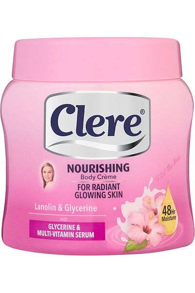 Clere Clear Body Moisturizing Cream with Lanolin and Glycerin - 500 ml