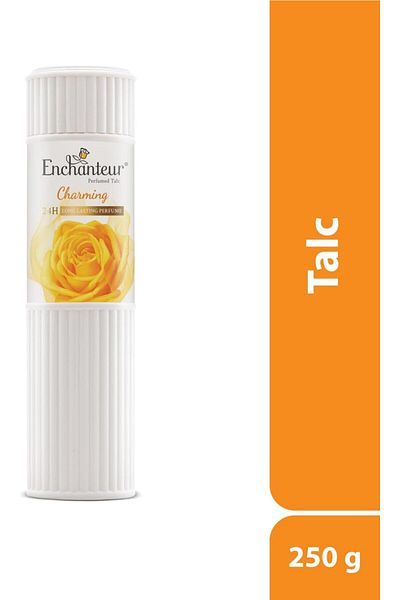 ENCHANTEUR Enchanteur charming perfumed talc for women, 250g with roses, muguets & cedarwood extracts