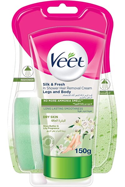 Veet كريم إزالة الشعر أثناء الاستحمام سيلك آند فريش للجسم والساقين للبشرة الج...