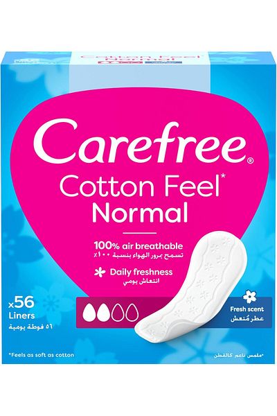 Carefree PANTYLINERS COTTON FRESH 56-58PCS (BLUE)(2613)