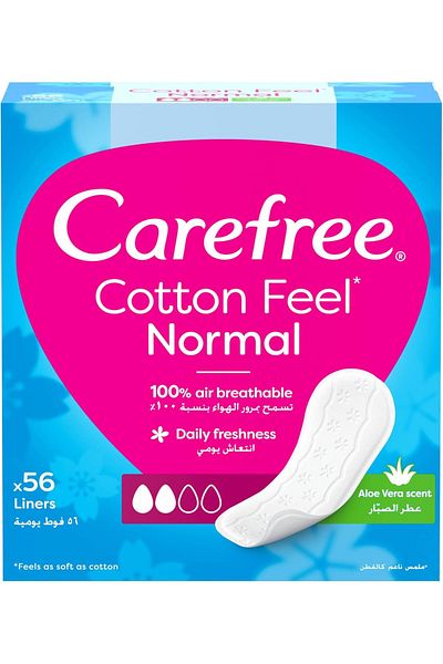 Carefree PANTYLINERS ALOE 58PCS GREEN)(4405)