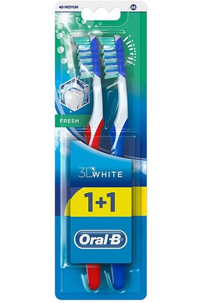 Oral-B Oral-B 3D White Fresh 40 Medium 1 1free (2709) --- Oral-B 3D White Toothbrush 40 Medium