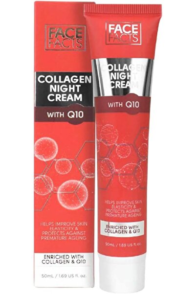 Face Facts كريم الكولاجين و Q10 الليلي | يوبيكوينون (Q10) + فيتامين E + الكولاجين | بشرة ناعمة ومرنة