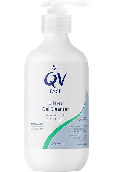 Qv Face Oily/Combination Gel Cleanser 200ml - Deep Cleansing & Oil Control, Gentle on Sensitive Skin