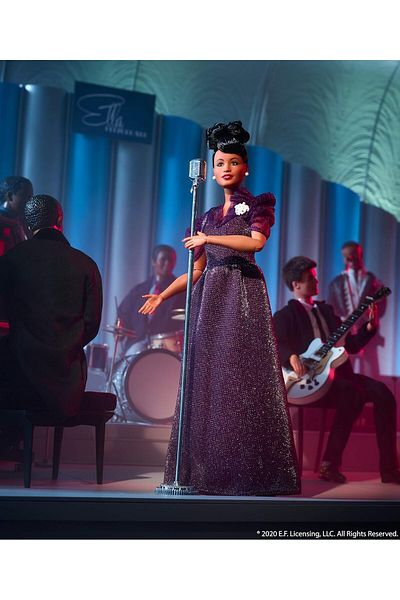 Barbie Inspiring Women Series Ella Fitzgerald Collectible Doll, Approx. 12-in, Wearing Purple Gown,