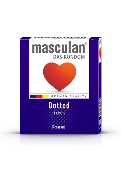 Masculan Condoms 3pcs Type 2 Dotted 0066 --- مسكولان واقي ذكري 3حبه محبب نوع 2