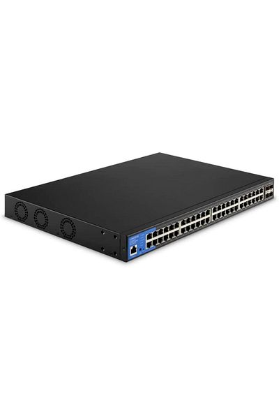 Linksys مفتاح 48 PTOS قابل للإدارة PoE+GE 4 10G SFP+ 740W(LGS352MPC)