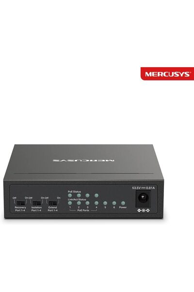 Mercusys 6 Port 10/100Mbps Desktop Switch with 4 PoE+ Ports, 40W PoE Power Budget, Compatible with P