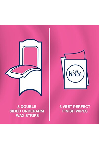Veet Pure Cold Wax Strips for Bikini, Hypoallergenic Formula Sensitive Skin, Up to 28 Days of Smooth