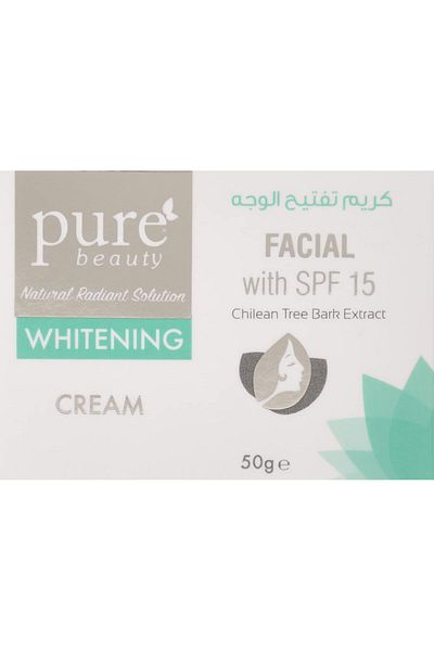 PURE BEAUTY كريم تبييض الوجه بيور بيوتي مع عامل حماية من الشمس SPF15-50 جرام PB-001