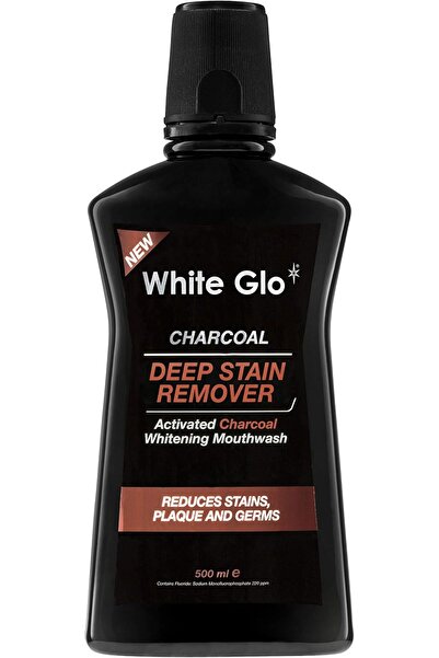 White Glo غسول الفم لإزالة البقع العميقة بالفحم، 500 مل