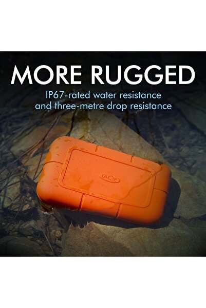 Lacie SSD خارجي قوي بسعة 4 تيرابايت ومنفذ USB-C ومنفذ USB 3.2 ومنفذ Thunderbolt 3 ومقاوم للماء والسقوط من ارتفاع 3 أمتار