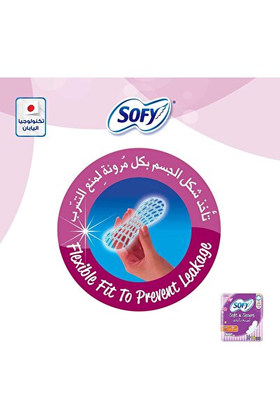 sofy Soft & Secure, Slim, Large 29 Cm, Sanitary Pads With Wings, Pack Of 30 + 6 Pads Free