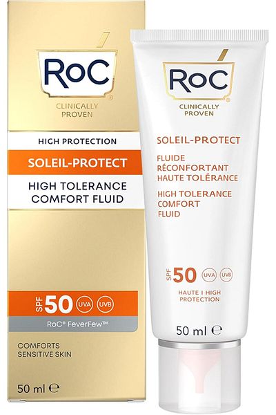 Roc RoC - Soleil-Protect Fluido Confort de Alta Tolerancia SPF 50 - Crema Hidratante Facial - Protector